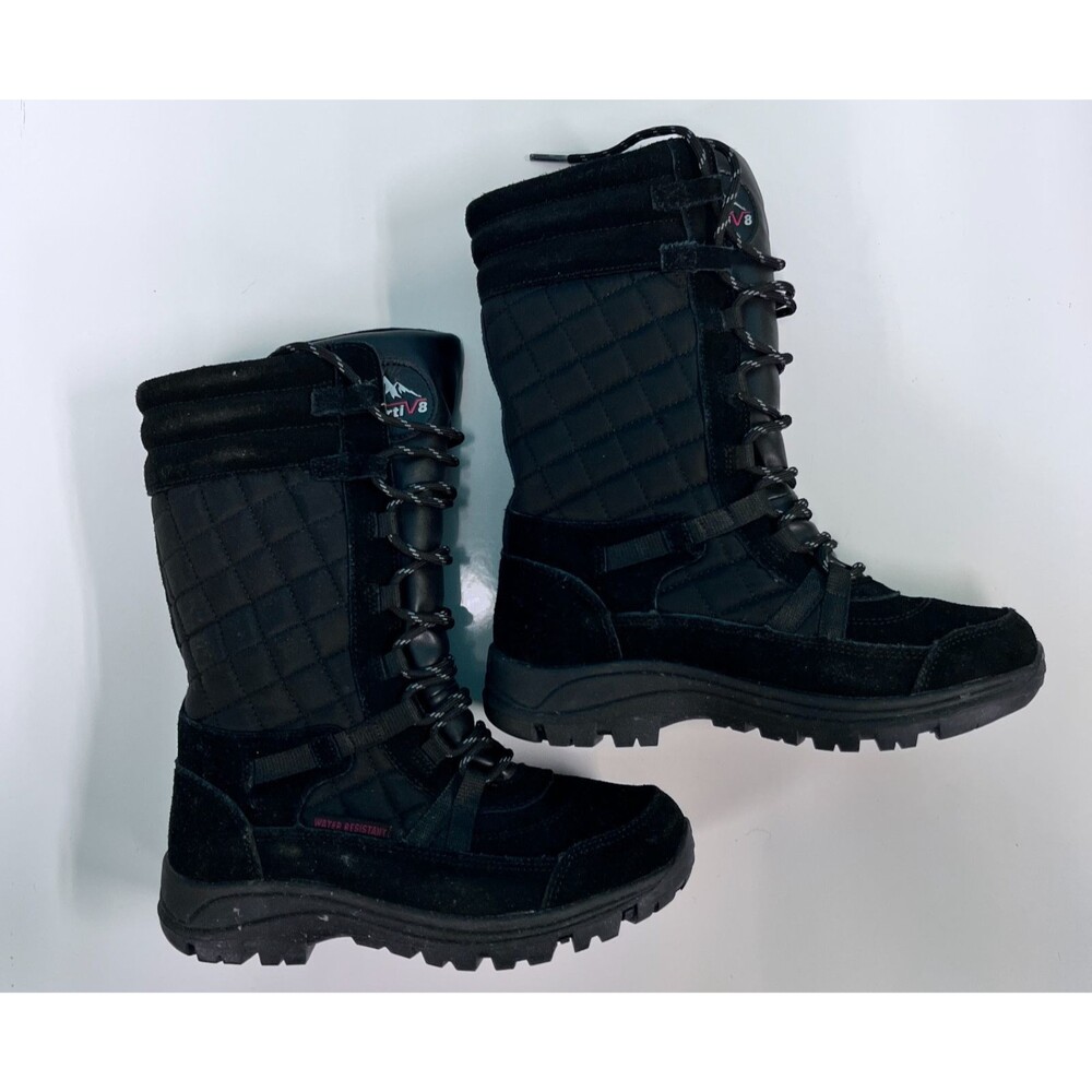 Nortiv8 Women’s Rogue Winter Snow Boots Black Quilted Waterproof Thinsulate 5.5
